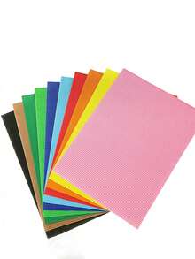 10 张鲜艳的瓦楞纸板，适用于工艺品和艺术项目 - 多种颜色，非常适合 DIY 标志和 3D 创作，手工制作的标志，随机混合颜色，返校季学校用品，返校