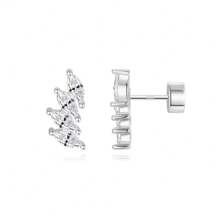 1 par de pendientes de zirconia cúbica color plateado clásico, pendientes de hélix de cartílago de cobre hipoalergénicos, adecuados para bodas, fiestas y uso diario de mujeres