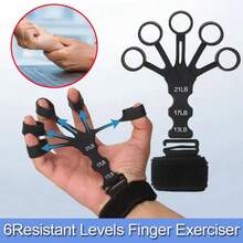 1pc Adjustable Anti-Slip Finger Resistance Trainer, 5-Finger Open Design Portable Hand Grip Strengthener, Basketball Training, Gym, Sports, Gym, Home Workout - Black - View 3