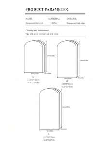 1pc Black & White Contrast Simple Transparent Waterproof Dustproof Clothes Hanger Cover Closet Dust Cover, Home Use