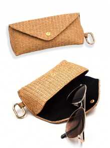 Straw Glasses And Lipstick Storage Box, Sunglasses Storage Bag, Portable Eye Case Carrying Frame, Women's Glasses, Travel Sunglasses Protective Cover, Can Be Hung On Your Bag, Stylish And Exquisite, Gender Reveal Party, Perfect For Birthdays, Weddings, Parties, The Perfect Gift For Colleagues, Friends, And Family, Back To School