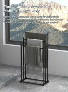 1 pezzo Portasciugamani a 3 ripiani da terra, portasciugamani verticale, alta capacità, facile da installare, adatto per riporre asciugamani in bagno, toilette, vasca da bagno all'aperto, accessori da bagno, accessori per lo stoccaggio, portasciugamani