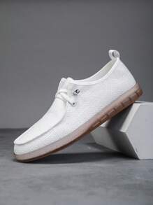 Mocassins décontractés à enfiler pour homme - Chaussures décontractées légères et respirantes, couleur unie, semelle en caoutchouc, confortables et basses, chaussures décontractées à la mode, respirantes et confortables