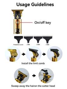男士专业理发器、理发剪、胡须修剪器、理发套装、节日礼物 - 彩色 - 查看 6