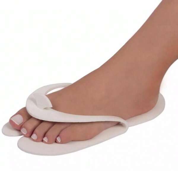 Chinelo Descartável Manicure Branco Pct 10 Pares 4mm