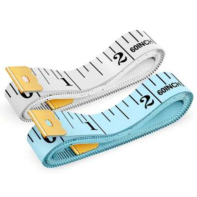 Tape Measure, IBayam Soft Ruler 60-Inch Double-Sided Measuring Tape Or Body Weight Loss Fabric Sewing Tailor Cloth Vinyl Measurement Supplies, 2-Pack White, Blue