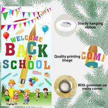 1 pieza, Pancarta de Regreso a la Escuela, Pancarta de Bienvenida para el Primer Día de Clases, Suministros de Decoración de Fondo para Decoraciones del Aula