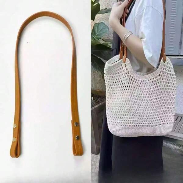 2 piezas Asas de bolso de piel sintética (PU) Suministros para hacer billeteras y monederos hechos a mano, útiles para volver al colegio