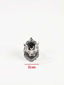 1pc Punk Style Dark Night Ghost Witch Ring, Vintage Fashion Halloween Party 3D Resin Ghost Pattern Ring