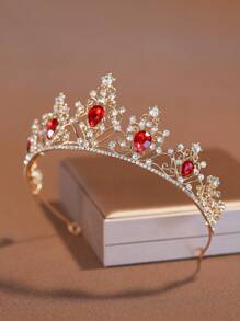1 pièce Accessoire couronne en alliage minimaliste rouge, convient pour le mariage ou l'anniversaire des femmes