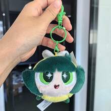 THE POWERPUFF GIRLS 可爱 8 厘米花开飞天小女警毛绒钥匙扣、卡通玩偶雕像、可爱翅膀钥匙扣吊坠背包装饰