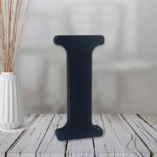 Local Delivery-- 4 Inch Black Wood Letters Unfinished Wood Letters For Halloween Decorative Standing Letters Slices Sign Board Decoration For Craft Home Party Projects (A) - I - 查看 1