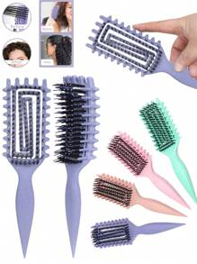Cepillo definidor de rizos, cepillo para cabello rizado para rizos, ondas y espirales, definir, dar volumen, desenredar rizos de mujeres y niñas, reduce el tirón y el frizz del cabello