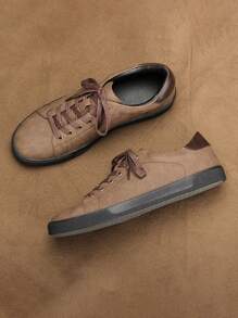 Mocasines clásicos y retro para hombres, con suela de goma, cómodos zapatos deportivos planos para uso diario y desplazamientos estudiantiles