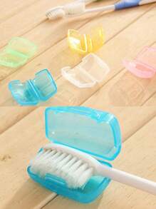 5pcs/10pcs Portable Toothbrush Case. School Supplies Student Toothbrush Head Cover. Travel Toothbrush Cap. Travel Toothbrush Protector. Bathroom Travel Essentials Holiday Travel Accessories