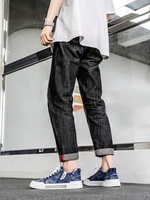 1 Pair Solid Color Retro Casual Street Style Men's Fashion Sneakers, Anti-Slip Student Sports Canvas Shoes, Breathable Lace-Up Low-Top Leisure Skateboard Shoes Suitable For Outdoor Walking, All Seasons