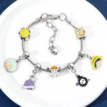 bandai One Piece Bracelets Anime Figure Monkey D. Luffy Pirate Beads Chains DIY Charms Bracelet For Women Jewelry Party Gifts