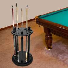 9 Pool Stick Holder, Revolving Billiard Stick Cue Rack, Wood Billiard Cue Rack - 9 Holes Wooden Pool Cue Rack Floor Free Standing Pool Stick Holder Stable