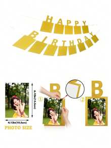 1 Set 1st Birthday Decorations Photo Banner - Happy Birthday Banner, Birthday Photo Banner, Milestone Birthday Gift For Girls & Boys, Birthday Party Photo Props (1st, 2nd, 16th, 18th, 21st, 30th, 40th, 50th, 60th)