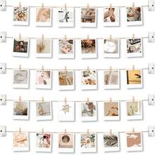 Hanging Photo Display Room Picture Wall Decor,4x6 Photo Collage Picture Frames For Wall Hanging With 30 Clips Multi Photo Wall For Dorm Room Decor - White - View 7