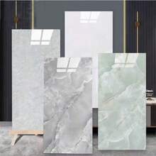 10 片自粘防水 PVC 墙纸，每张 30 厘米 x 60 厘米，覆盖面积 1.8 平方米，仿大理石瓷砖壁纸，适用于厨房、浴室、卧室墙面装饰、房间装修 - 彩色 - 查看 1