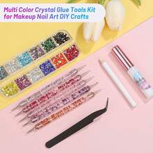 Pegamento de maquillaje S.Face con 3600 piezas de gemas, joyas y cristales para ojos para disfraz, cosplay y maquillaje de efectos especiales para Halloween. Adhesivo cosmético para aplicar piedras rhinestone, purpurina, postizos y bigotes - Multicolor - Ver 10
