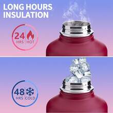 New-88 64 Oz Water Bottl  Sleeve, Metal  Half Gallon Water Bottle  Straw, Reusable Of Water Jugs For Drinking, Insulated Water Flask For Gym , Ruby Red Navy - 紅寶石紅海軍藍 64 盎司 - 查看 2