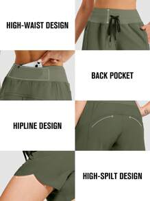 ZUTY 7" hohe taillierte Sporthosen für Frauen, Lauf-Workout Shorts mit 3 Reißverschlusstaschen, Sommer