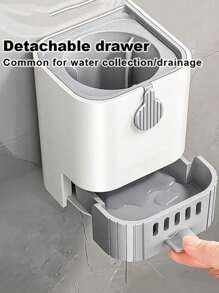 A Wall-Mounted Toilet Brush Set With A Long Handle - Featuring Soft Silicone Bristles, No Dead Corners, Equipped With A Paper Holder And Towel Rack, Manual And Non-Electric, Designed To Save Space.