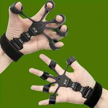 1pc Adjustable Anti-Slip Finger Resistance Trainer, 5-Finger Open Design Portable Hand Grip Strengthener, Basketball Training, Gym, Sports, Gym, Home Workout - Black - View 8