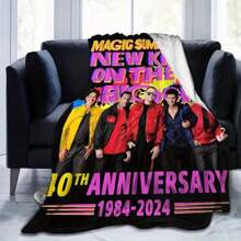 1pc New Music Youngsters On The Band Graphic Throw Blanket - Soft Flannel Lightweight Blanket For Sofa And Bed Decoration, 60in X 50in, 297gsm Single-Side Digital Printing, Four-Season Polyester Blended, Mixed Colors, Charming Style