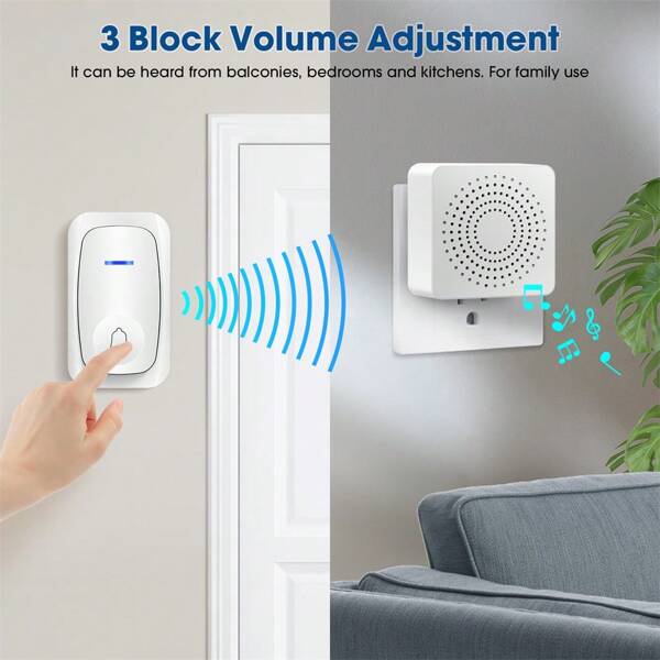 New Wireless Doorbell Home Intelligent Welcome Doorbell Waterproof Remote USB Plug Easy To Install No Wiring Required Doorbell