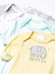 Conjunto de 4 Pijamas para Niños y Niñas Camisón bebés Unisex - Animales verde - Ver 3