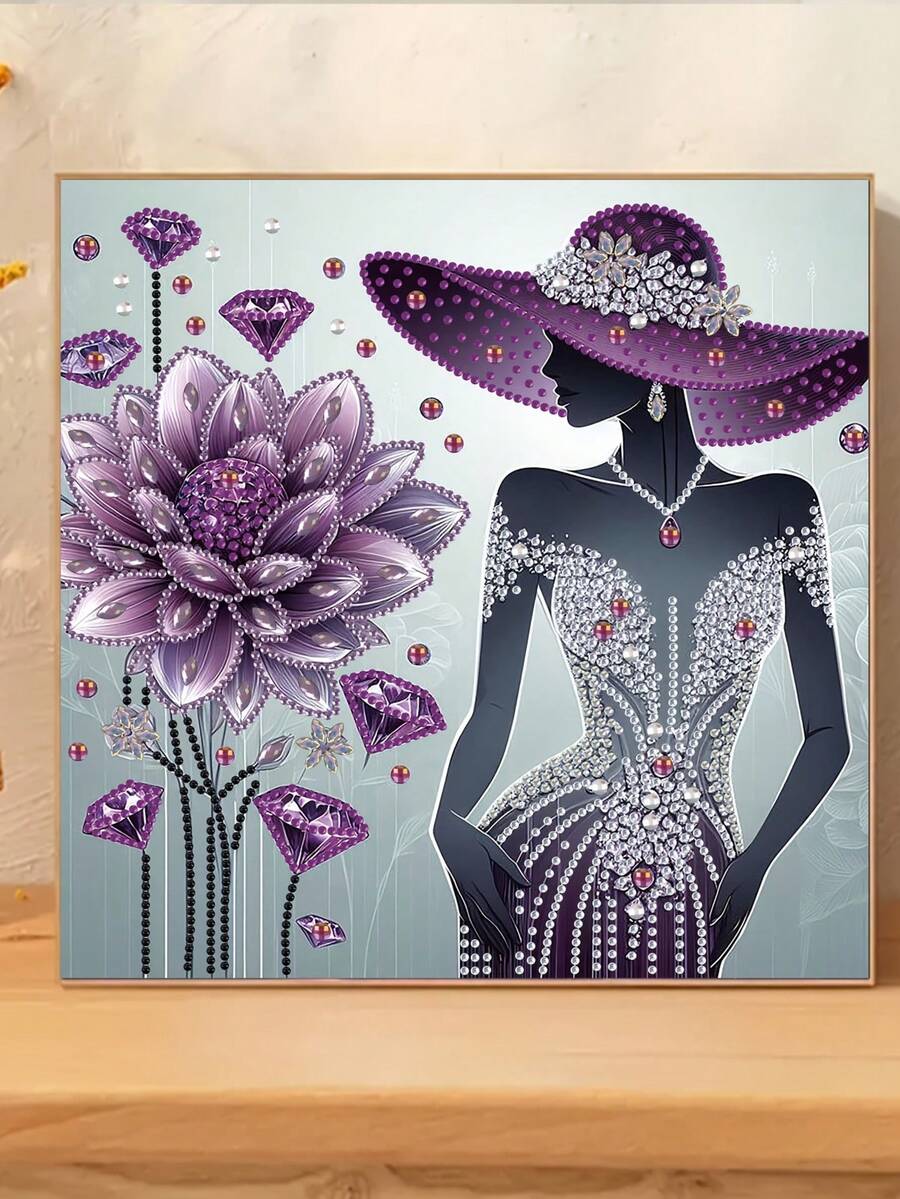 1 Set "Creative Flower Beauty" Diamond Painting Kit, DIY Handcraft, Partially Embedded Asymmetrical Diamonds, Can Be Completed Independently Or Given As Handmade Gift To Family And Friends, Suitable For Living Room, Bedroom, Study And Other Home Decorative Arts (30cm/11.8 Inches X 30cm/11.8 Inches)