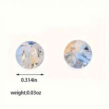 50颗米红色黑色渐变雪花裂纹珠琥珀色透明玻璃珠8毫米直孔珠 - 闪亮吊坠、手链、项链、耳环，适用于DIY珠宝制作 - 小型企业工艺品材料 - 米紅黑漸層珠 - 查看 11