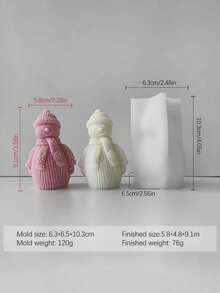 1 pieza Molde de silicona con diseño de muñeco de nieve trenzado, apto para hacer velas con aroma, jabones hechos a mano, decoración de escritorio de concreto, arte de resina, ideal para ornamentos de sala de estudio, regalos de fiesta de Año Nuevo, mercado de invierno, con textura clara y fácil desmoldado