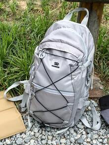 Unisex Lightweight Outdoor Mountaineering Backpack, Fashion Contrast Color Multi-Pocket Zipper Student Schoolbag, Large Capacity Drawstring Travel Backpack, Outdoor Camping Backpack, Men's Hiking Sports Water-Resistant Travel Bag Back-To-School Season Holiday - Multicolor - View 14