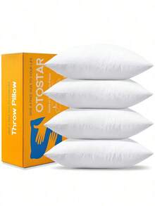 4pcs Throw Pillow Inserts, Halloween Decor ,Down Alternative Pillow Core,Soft Cushion Inner, White Decorative Pillow Inserts For Bedroom Living Room Sofa - 白色 - 查看 8