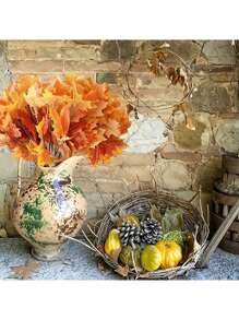 Set de 5 piezas Ramo de flores de hojas de arce artificiales, hojas de arce otoñales simuladas, plantas artificiales, para decoración de pared con flores, diseño de escenas, arreglos florales para sala de estar, dormitorio, bodas, fiestas, decoración del hogar, relleno de escritorio. Decoración de Halloween, hojas de otoño, cosecha de Acción de Gracias, suministros navideños, decoración del hogar, decoración de mesa, decoración de estilo rústico.