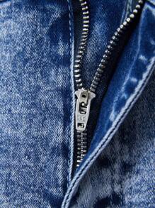 Shorts cargo casuales de denim elástico con múltiples bolsillos para hombre