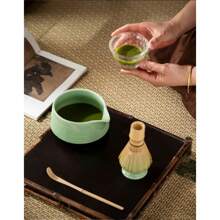 5pcs Japanese Matcha Set, Including Matcha Bowl With Spout, Matcha Whisk And Holder, Bamboo Matcha Scoop And Stainless Steel Sifter - Matte Finish Matcha Kit, Suitable For Matcha Enthusiasts Back To School