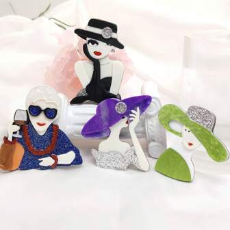 1pc Hand-Made 2D Flat Random Color Sweet & Fresh Gift Headband, Bag Accessory, Acrylic Brooch Backpack For School