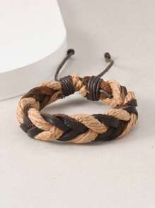 1pc Handmade Woven Paracord Bracelet, Camouflage Pattern, Fashionable Outdoor Wrist Band For Men & Women, Suitable For Daily Wear And Gift
