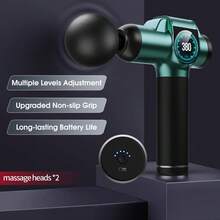 Benbo按摩枪，背部按摩器，缓解疼痛。配有多个按摩头。送礼自用皆宜。灰色和绿色可选。