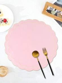 1/2/4pcs Fabric Festival Table Mats, Suitable For Wedding Party Table Decoration, PVC Foil Placemats, Simple & Fashionable, Coffee Coasters, Anti-Slip Heat Insulation Pads For Wedding, Holiday Celebration, Picnic, Birthday Party Table Setting Placemats