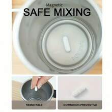 SOKANY 可充电智能咖啡搅拌杯，带温控 - USB 充电，4000 RPM，防尘盖，不锈钢旋转磁力杯，方便搅拌 - 适合咖啡、牛奶等 - 白色 - 查看 6