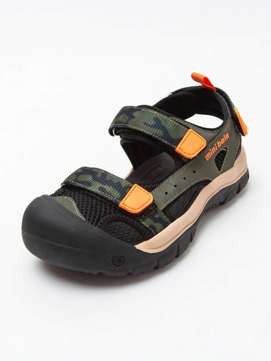 mini bala 男童水凉鞋 - 防滑柔软夏季鞋，2025年新品 - 黑綠色調 - 查看 1