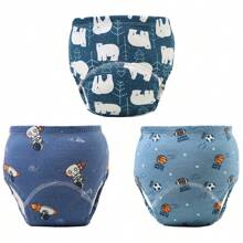 6 piezas de pantalones de entrenamiento para bebé con estampado de animales lindos - Textura suave, adecuado para todas las estaciones, ajuste regular, apto para entrenamiento de ir al baño, diseño de estampado alegre, ajuste cómodo para actividades al aire libre y ropa de dormir para niños y niñas