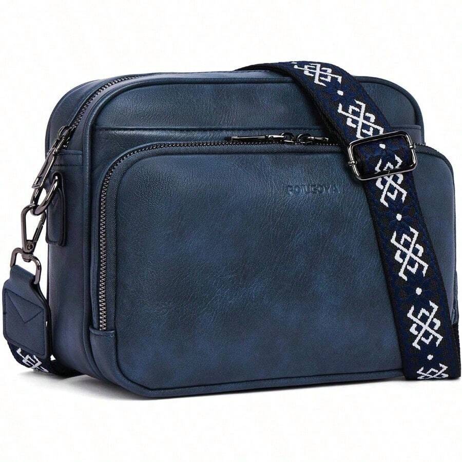 Crossbody Purses For Women ,Vegan Leather Medium Crossbody Bag,Women's Crossbody Travel Purse Built In Wallet - Z01-navy Blue - View 1