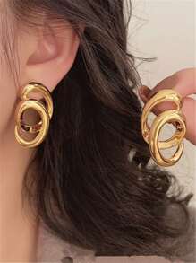 1 Paar vintage Cut Out rotierende Metall-Ohrringe, Frauen Partys, Reisen, Festivals, Bankette, Hochzeits-Accessoires